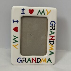 I Love My Grandma Colorful Ceramic Picture‎ Frame Holds 4x6 Photo